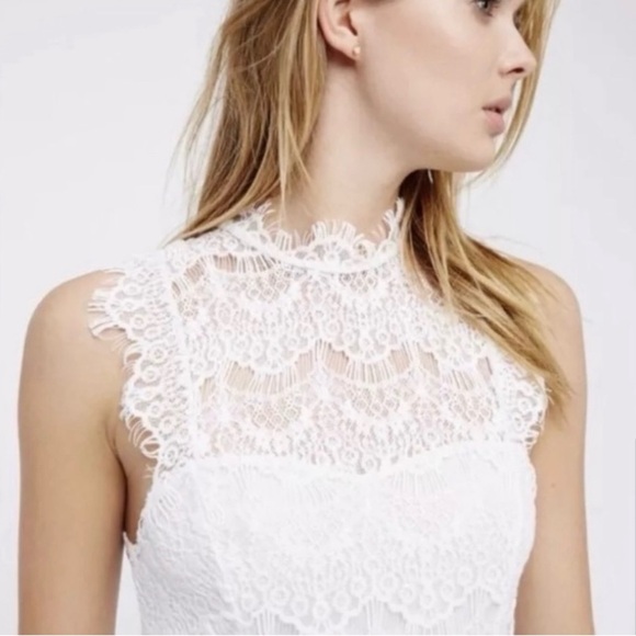 FREE PEOPLE Intimately White Lace Daydream Slip Dress Open Back NWT - Medium - Picture 6 of 13
